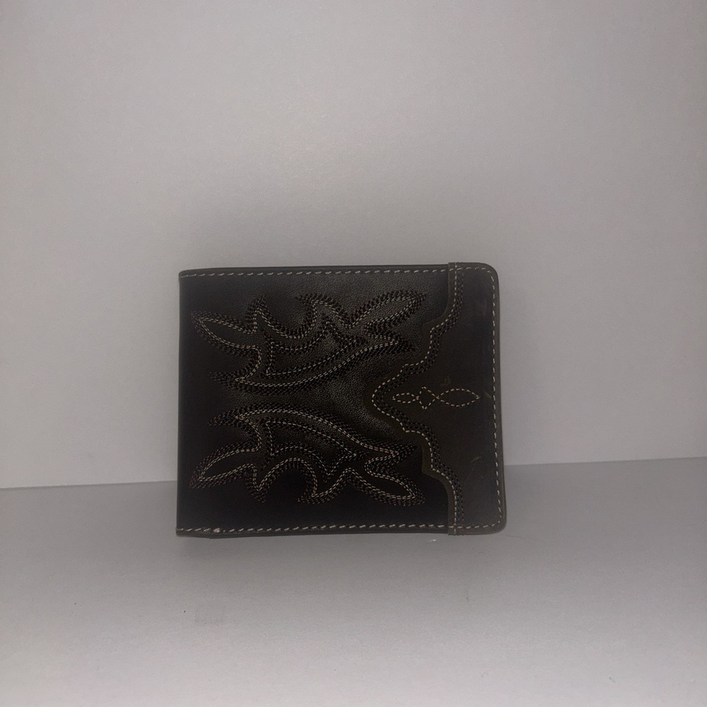 Cody James Western Bifold Wallet Slim Fit Brown Logo Contrast Stitching